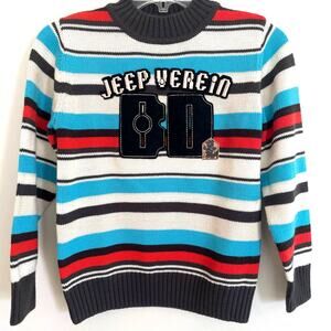 Boys Jeep Verein Striped Sweater Pullover‎ Long Sleeve Size 140/64 9-10years
